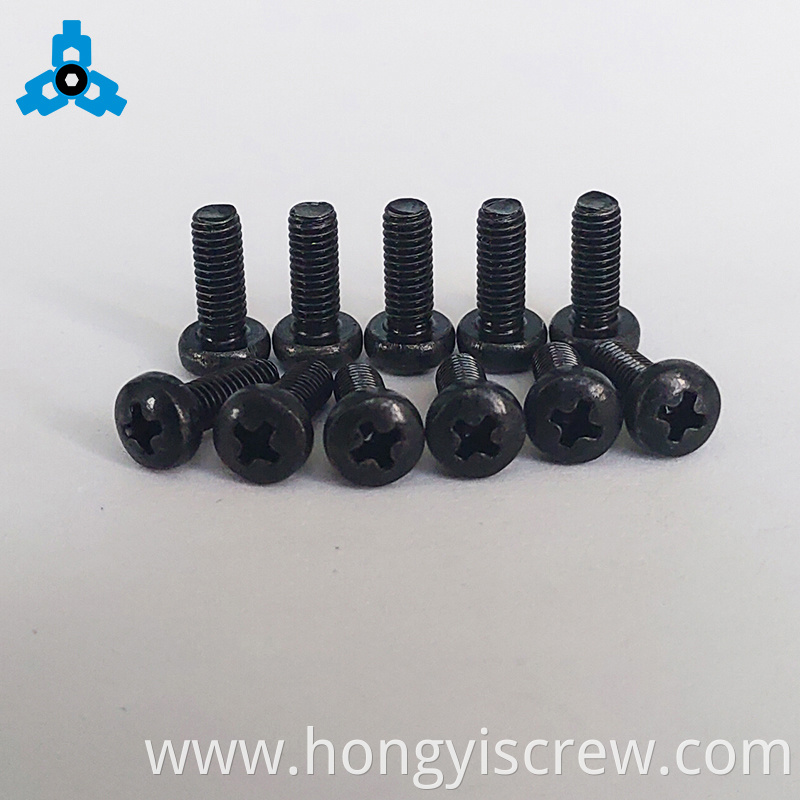 DIN7985 Black Phillips Cross Pan Head Carbon Steel Machine Screw OEM Stock Support